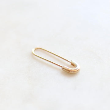 SIngle Gold Safety Pin Earring