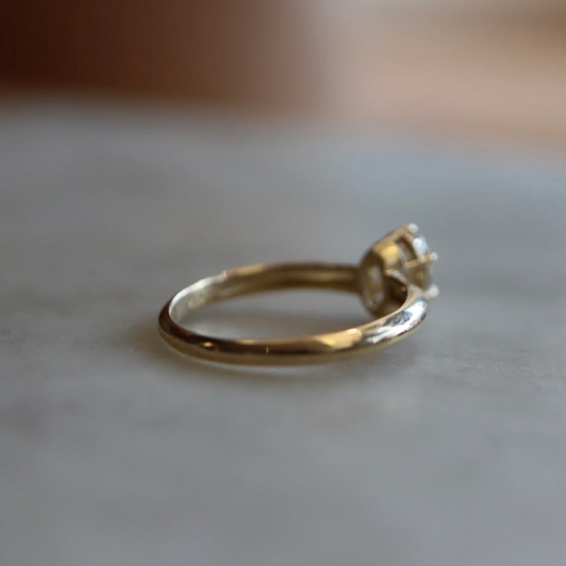 Champagne Color Oval Diamond Ring