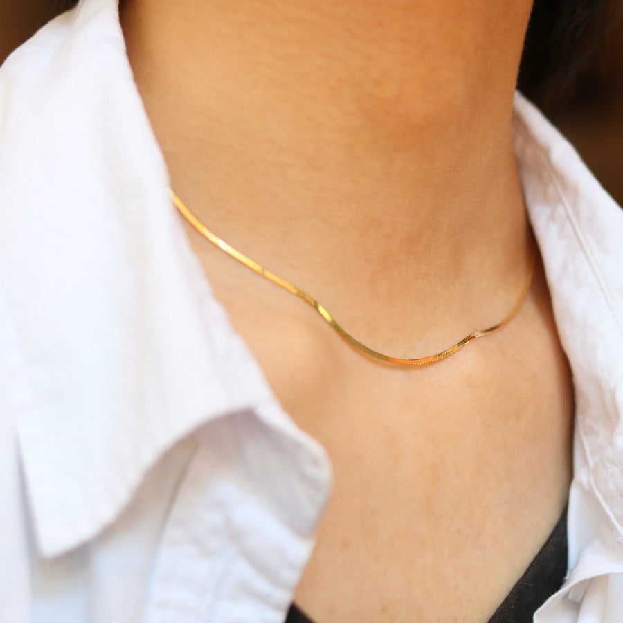 Skinny Herringbone Necklace