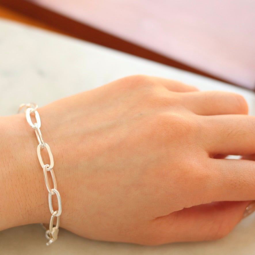 Silver Cable Chain LInk Bracelet