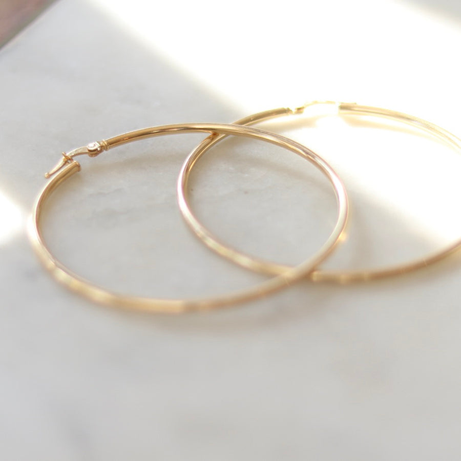 14K Gold 55mm Hoop Earring