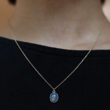 Bezeled Opal Necklace
