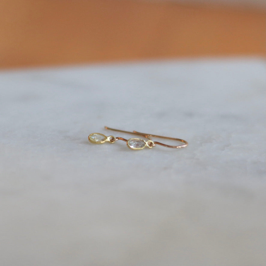 18K Gold Sliced Diamond Earrings