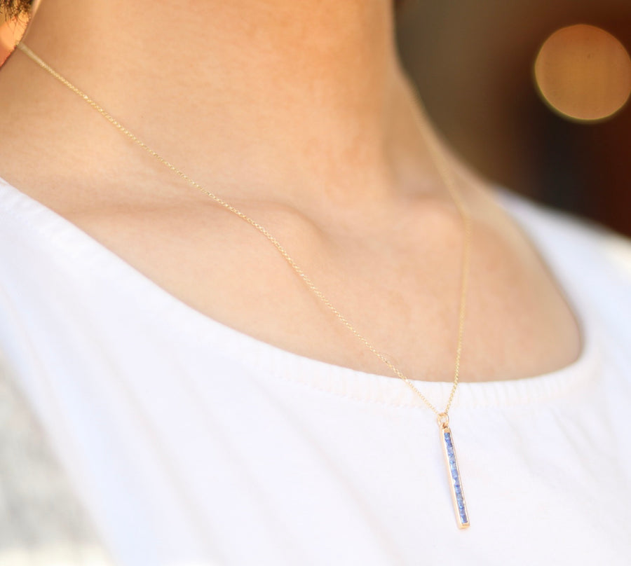 Bar of Sapphire Necklace