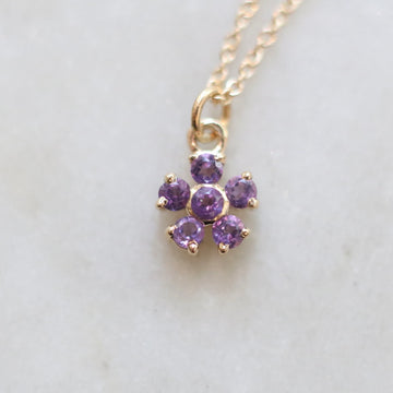 Amethyst Daisy Necklace