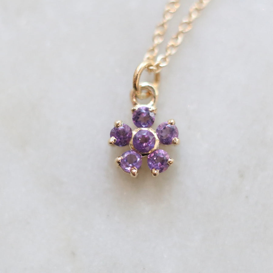 Amethyst Daisy Necklace