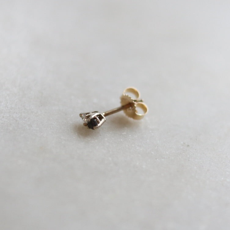 Single Black and White Diamond Twin Diamond Earring