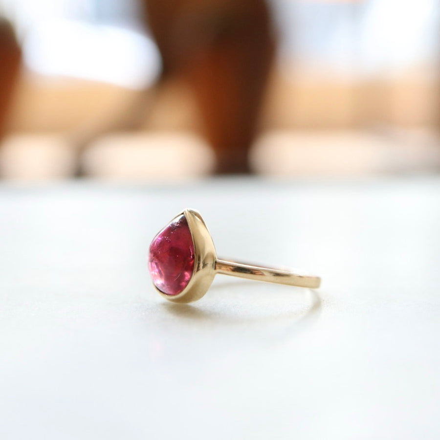 Teardrop Cherry Tourmaline Ring