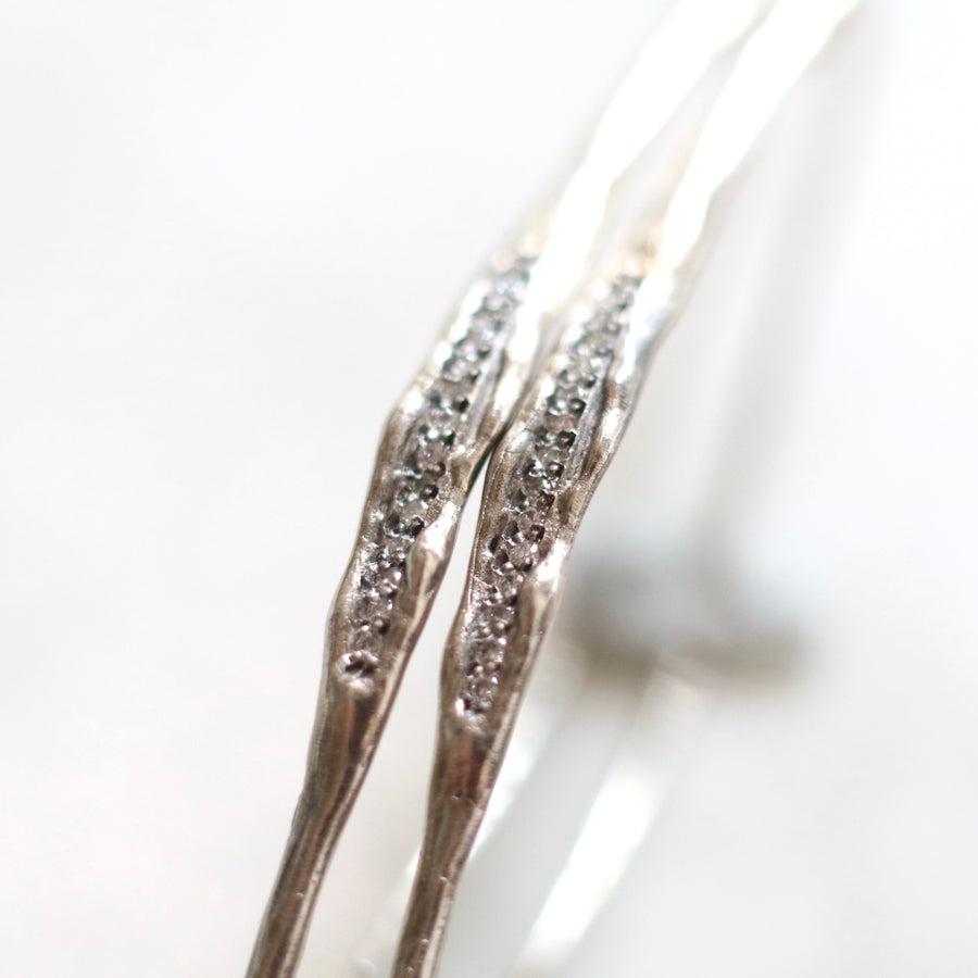 Silver Lava Flow Diamond Earrings