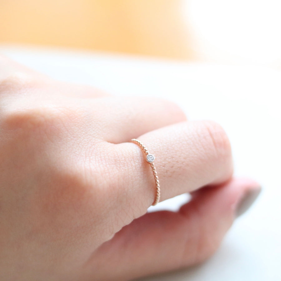 Rose Gold Dot Diamond Ring