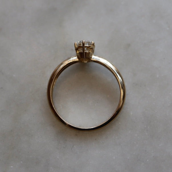 Champagne Color Oval Diamond Ring