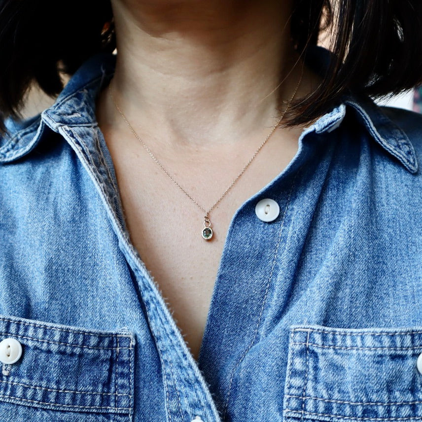 Calming Green Sapphire Necklace