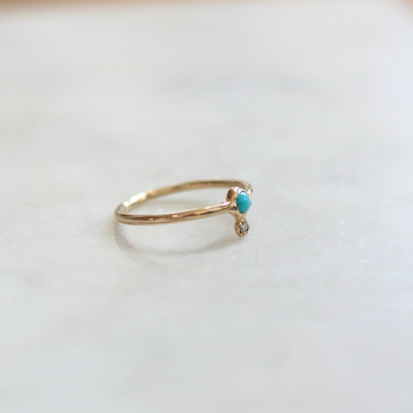 Turquoise & Diamond Ring