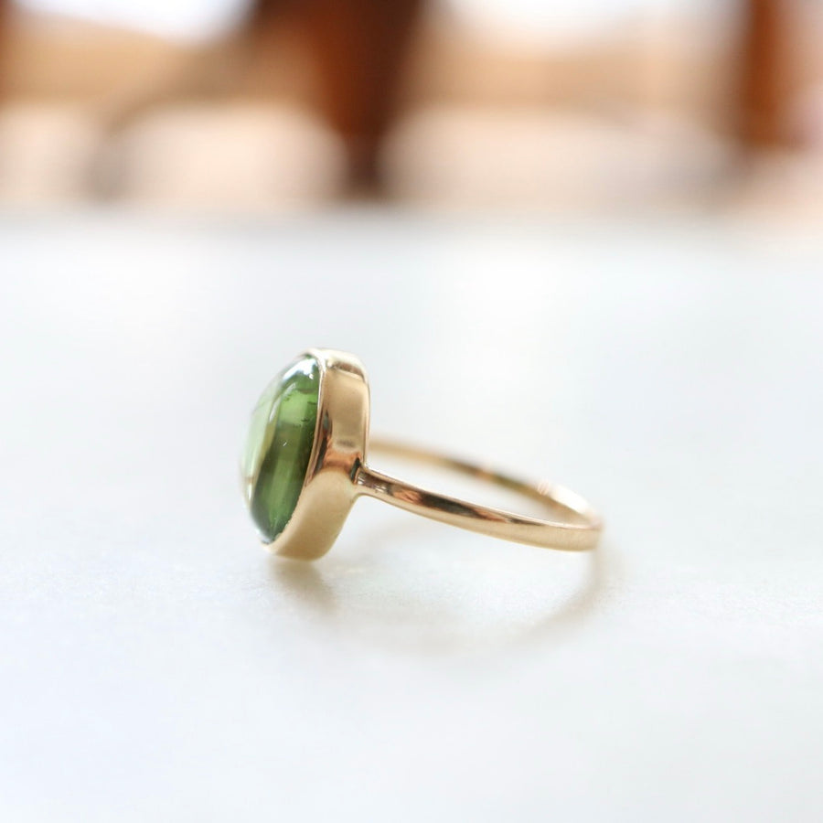 Buy quality 916 Gold Green Stone Ring in Ahmedabad