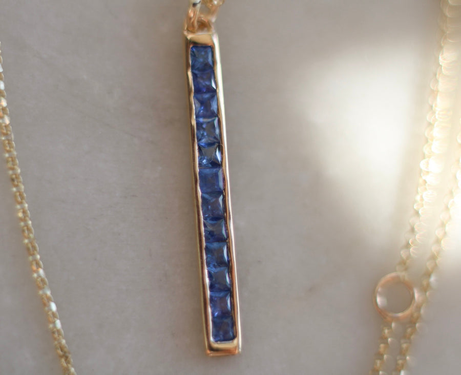 Bar of Sapphire Necklace