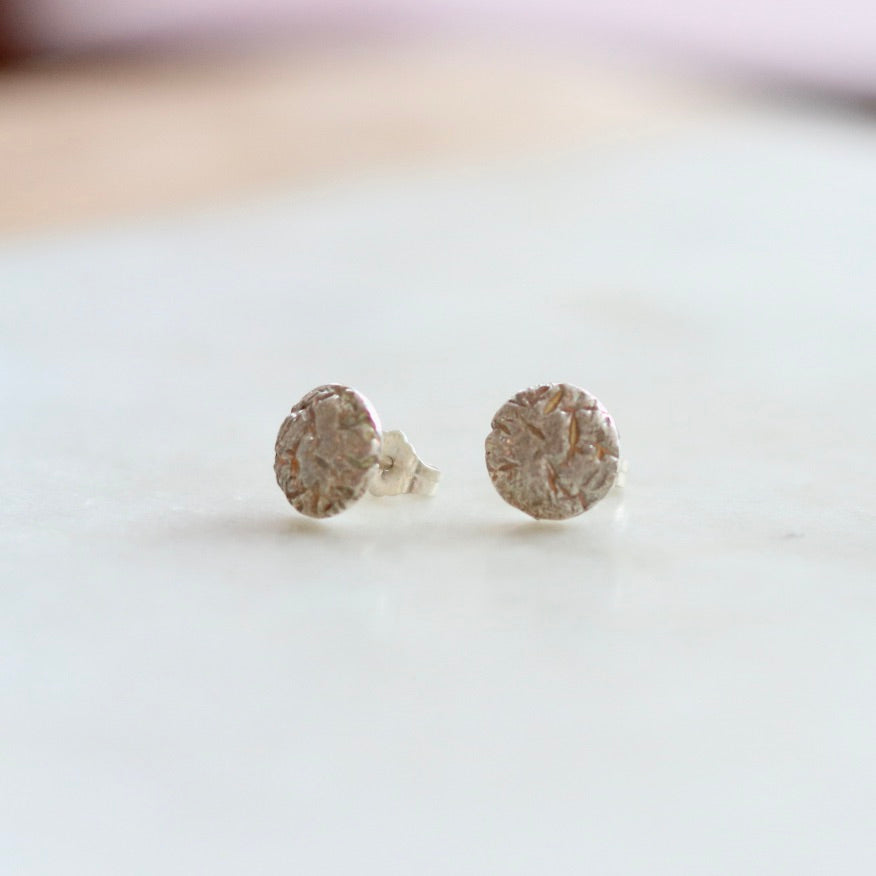 Textured Round Stud Earrings