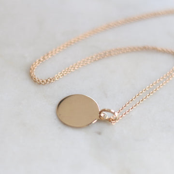 Gold Disc Pendant Necklace