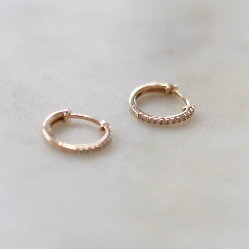 11 mm Diamond Hoop Earrings