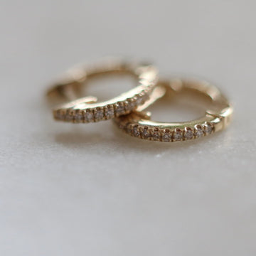 10mm Diamond Hoop Earrings