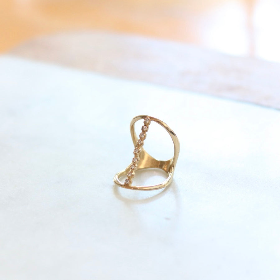 Gold Diamond LIne Ring