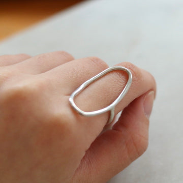 Silver Open Oval Ring