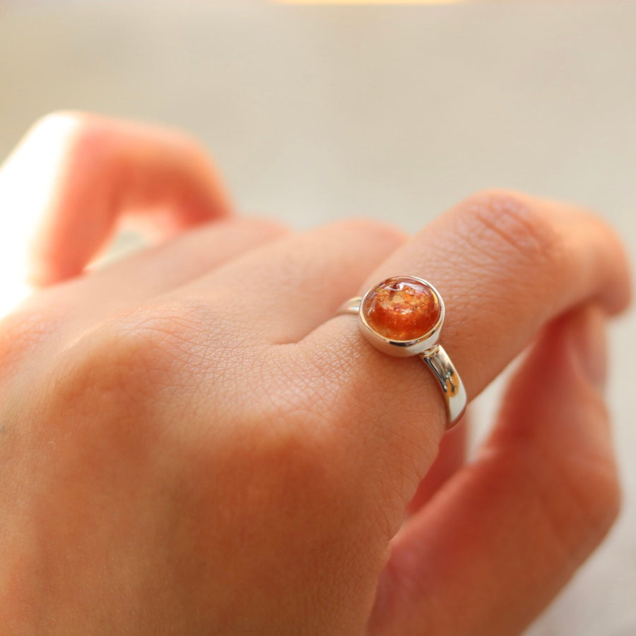 Round Sunstone Ring