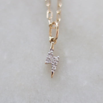 Tiny Mighty Diamond Lightning Necklace
