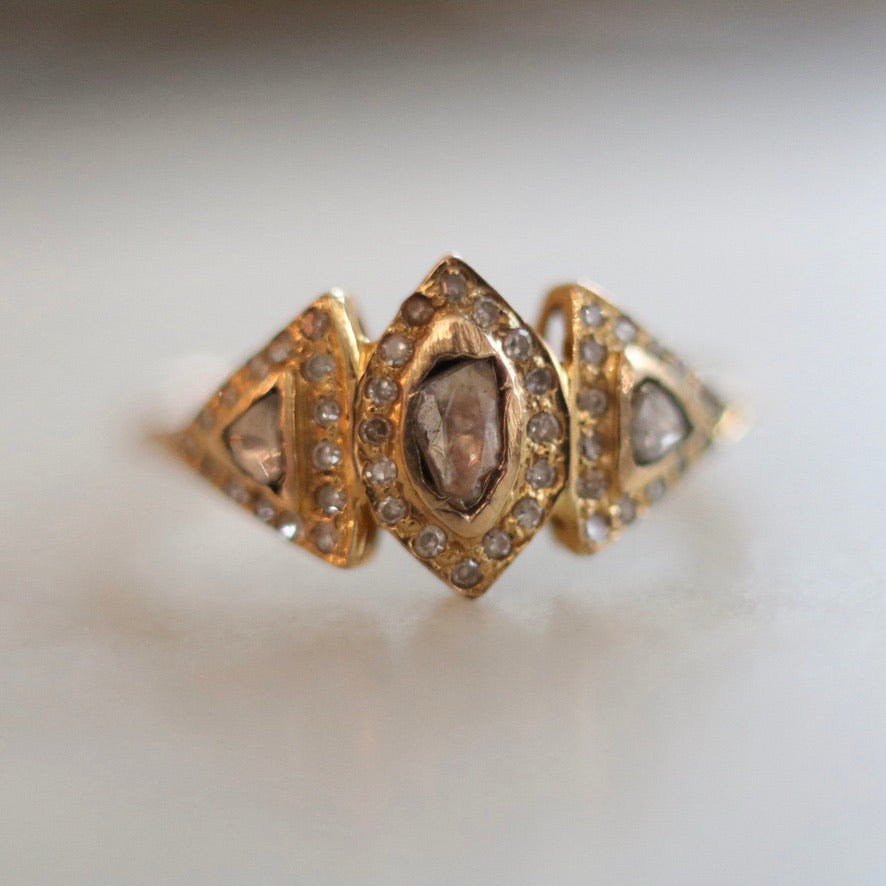 Gray Diamond Deco Ring