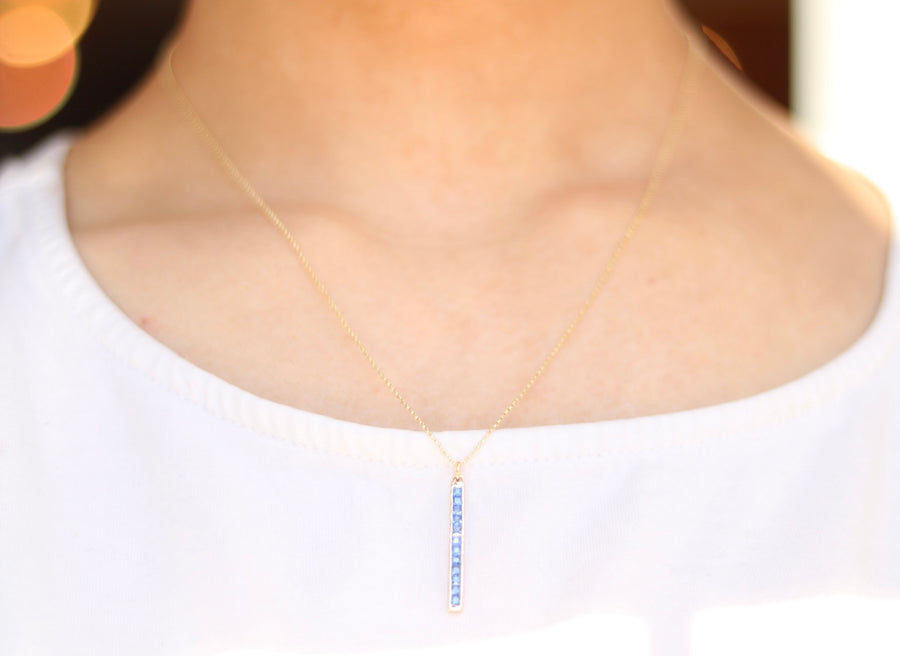 Bar of Sapphire Necklace