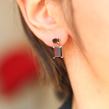 Garnet Gem Drop Earrings