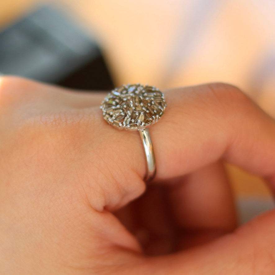 Taiyo Brown Diamond Cluster Ring / Silver