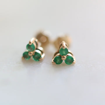Three Emerald Earring