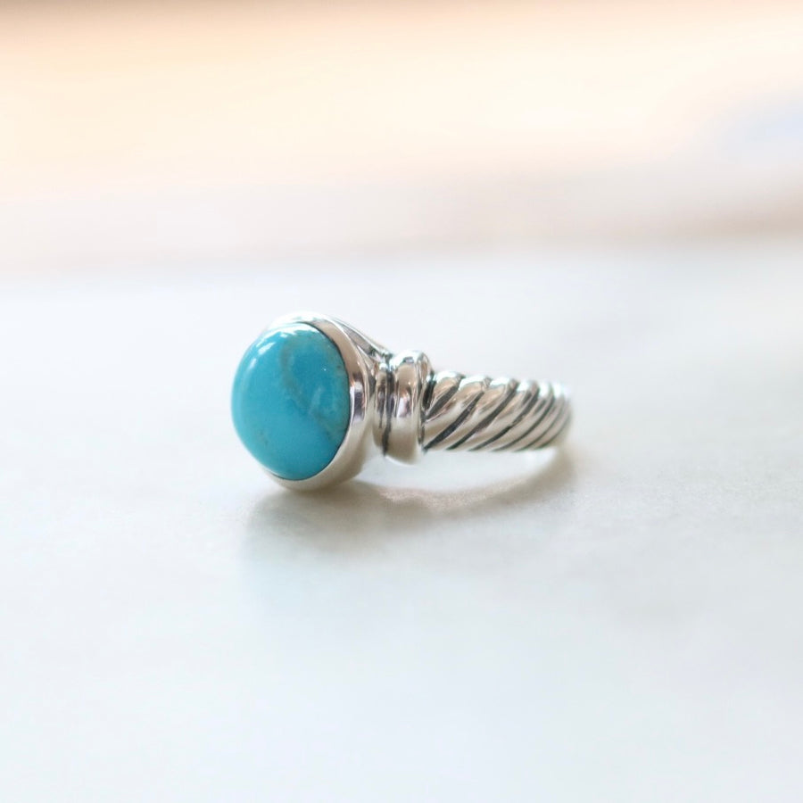 Rope Band Turquoise Ring
