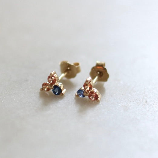 Three Fancy Color Sapphire Earring