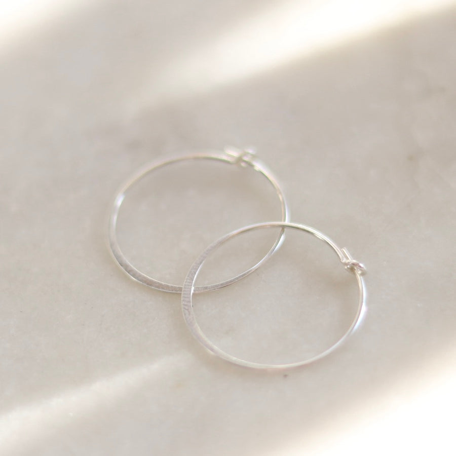 Medium Skinny Silver Hoop Earring (20mm)