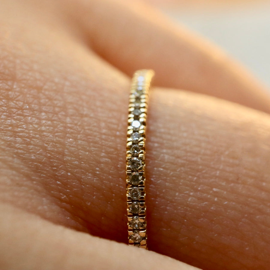 Micro Pave Half Eternity Diamond Ring
