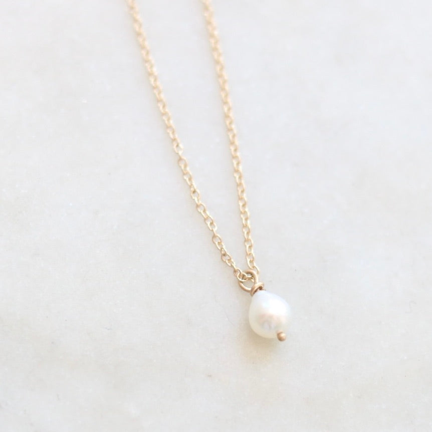 Mini Teardrop Pearl Necklace