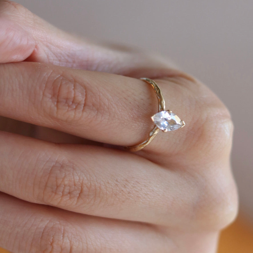 Mauquise Cut White Sapphire Ring