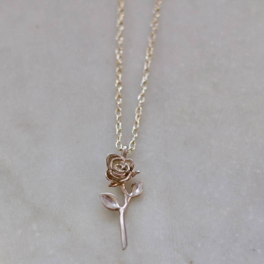 Silver Rose Necklace