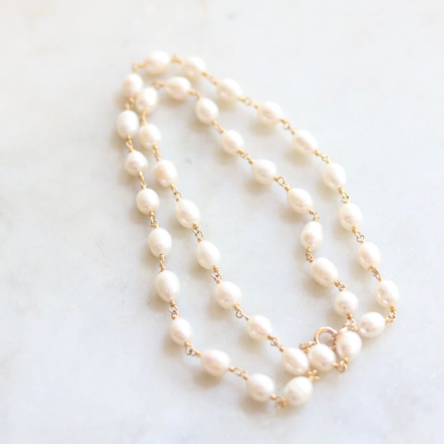 Wire-Worked Pearl Necklace