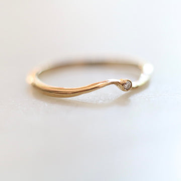 Tiny White Diamond Wavy Ring