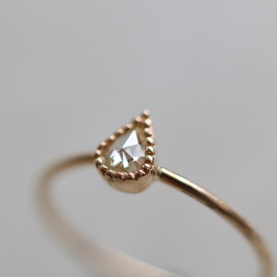 Pear Shape Rose Cut Diamond RIng