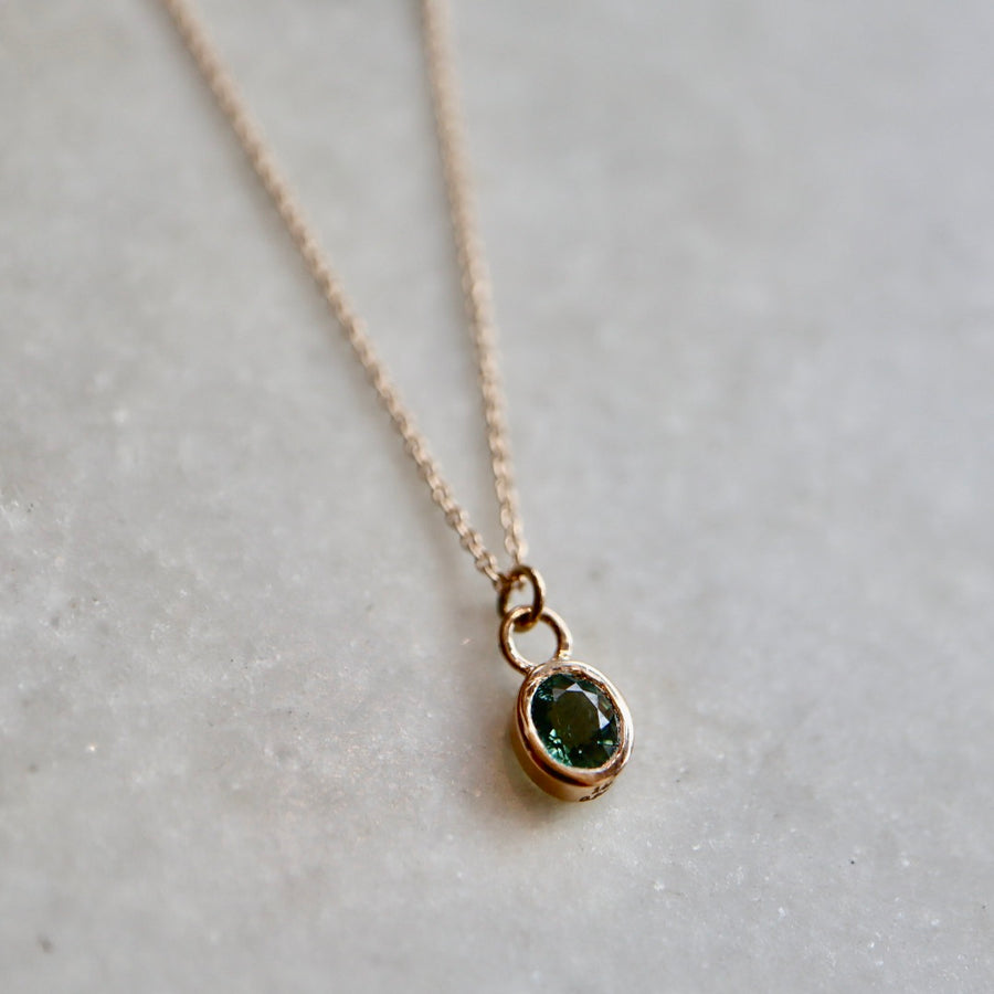 Calming Green Sapphire Necklace