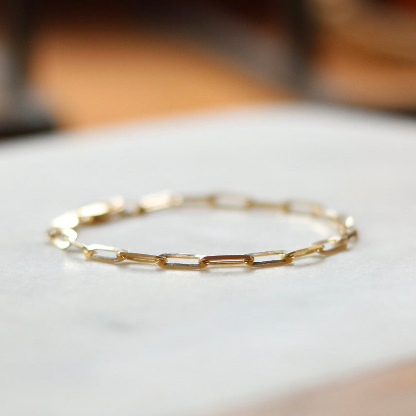 4mm Gold Link Chain Bracelet
