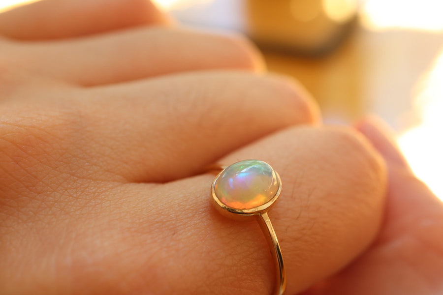 Sunset Oval Opal Ring