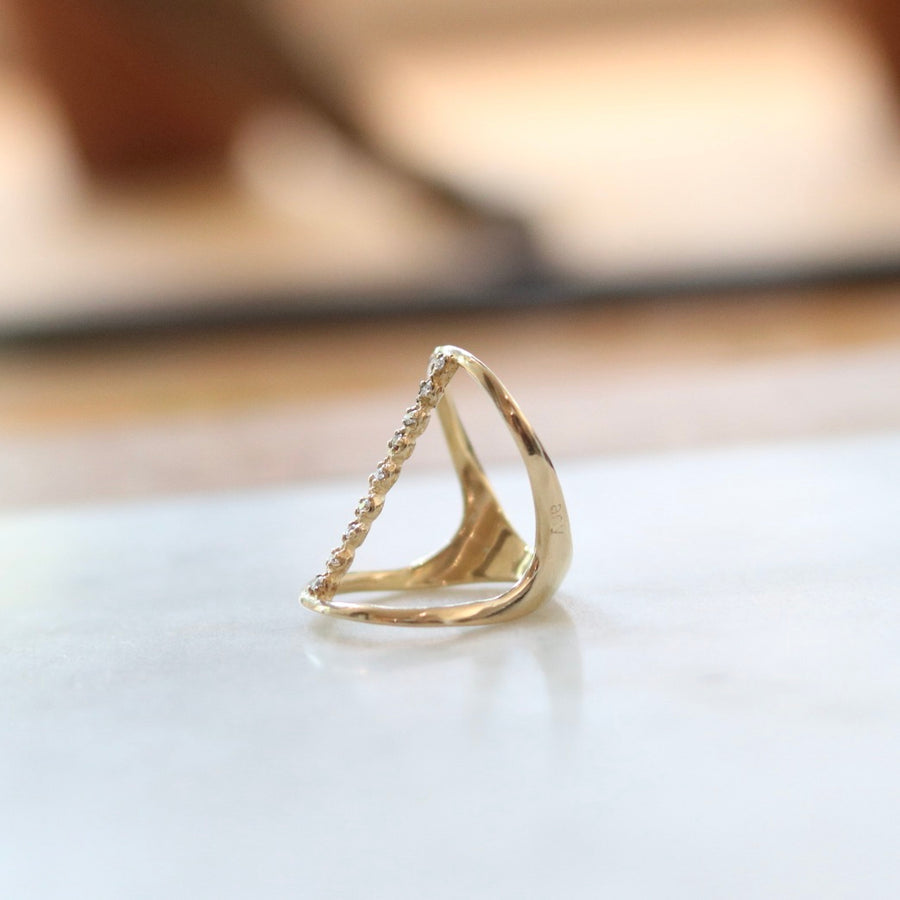Gold Diamond LIne Ring