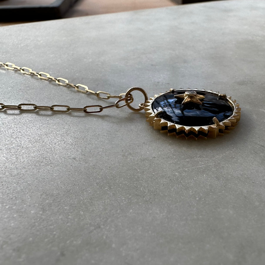 Black Onyx and Diamond Necklace