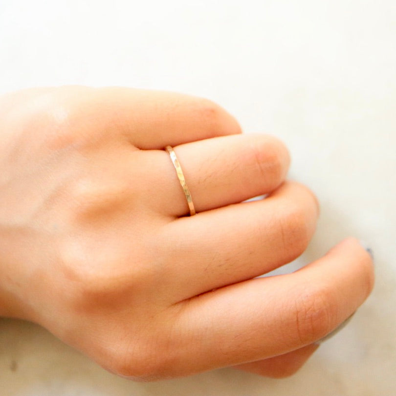 Everyday Hammered Gold Ring