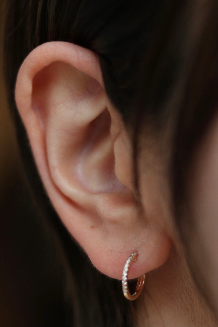 11 mm Diamond Hoop Earrings