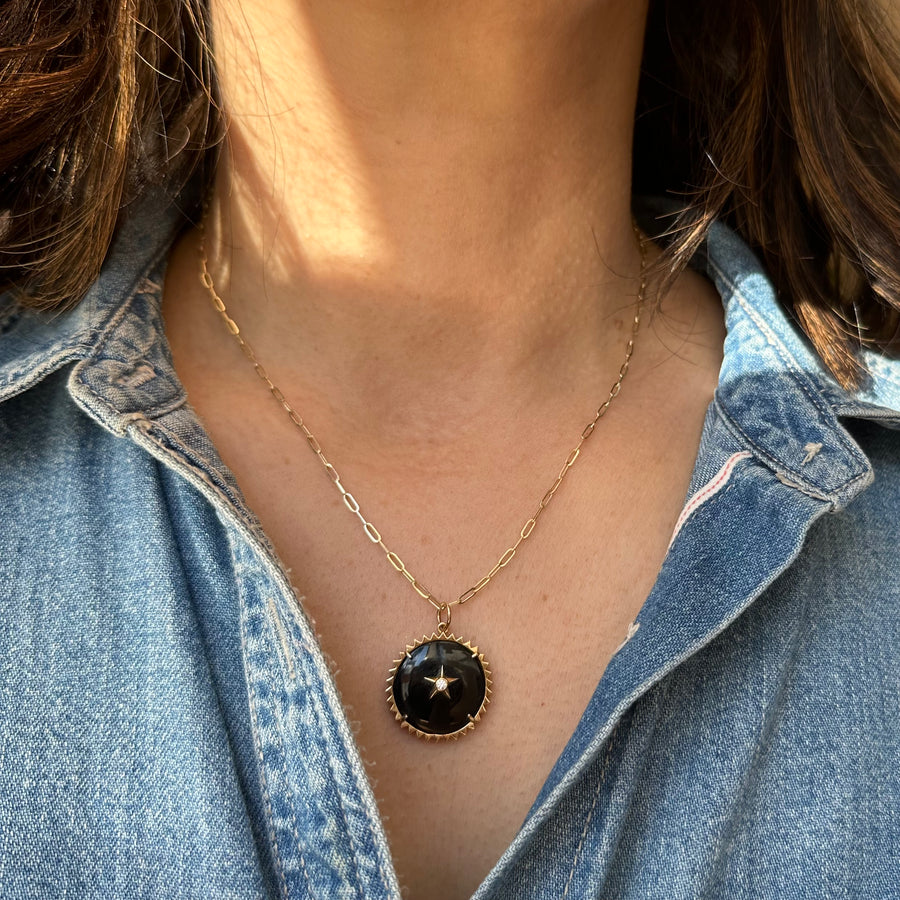 Black Onyx and Diamond Necklace